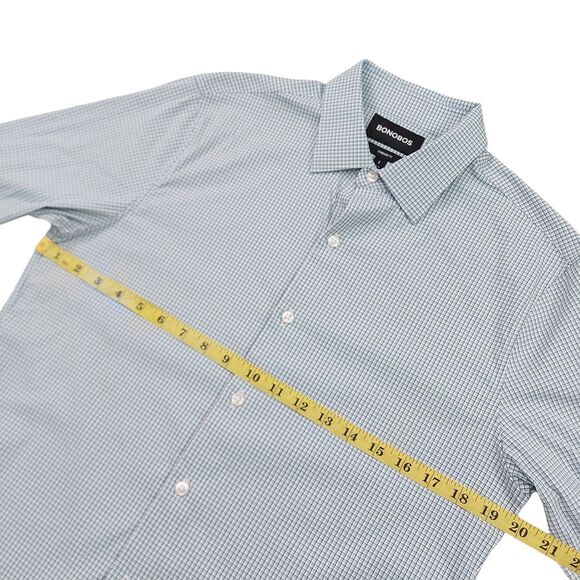 Bonobos Shirt Mens Small Blue Standard Fit Checked Button Up Long Sleeve Casual - Picture 9 of 12